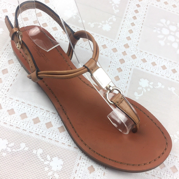 Coach Shoes - COACH Charleen 5.5 B Brown T Straps Thong Sandals